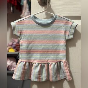 Cat & Jack Blue and Pink Short Sleeve Tee With Matching Shorts